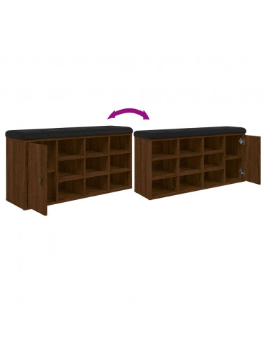 Panca Porta Scarpe Rovere Marrone 102x32x50cm Legno Multistrato