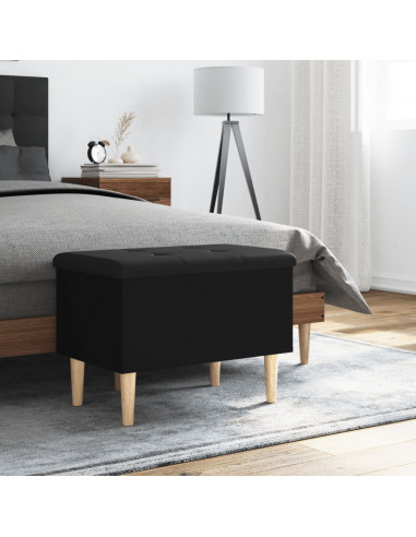 Panca Portaoggetti Nera 62x42x46 cm in Legno Multistrato