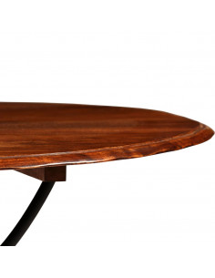Tavolo da Pranzo in Legno di Acacia Finitura Miele 120x76 cm 2