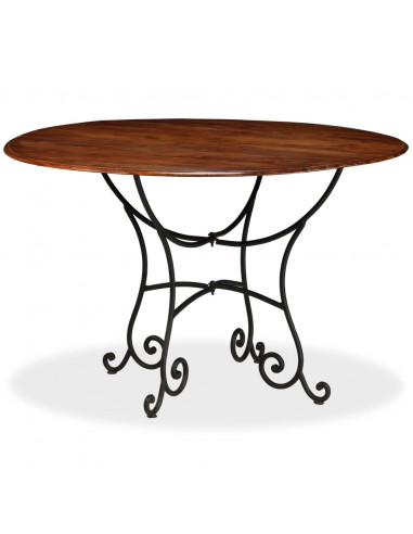 Tavolo da Pranzo in Legno di Acacia Finitura Miele 120x76 cm