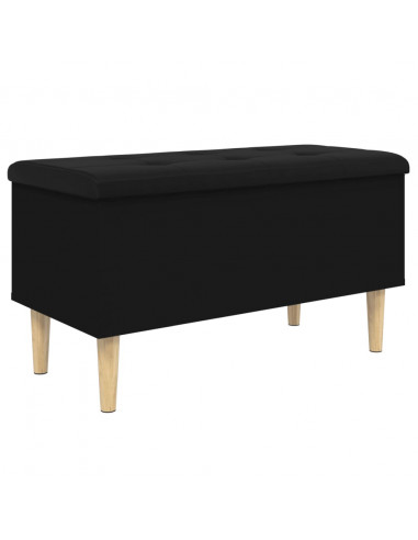 Panca Portaoggetti Nera 82x42x46 cm in Legno Multistrato