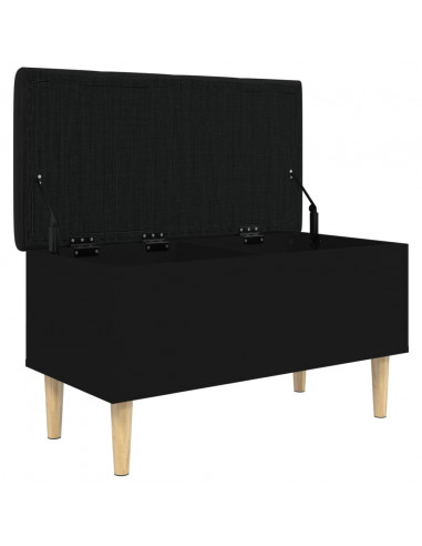 Panca Portaoggetti Nera 82x42x46 cm in Legno Multistrato