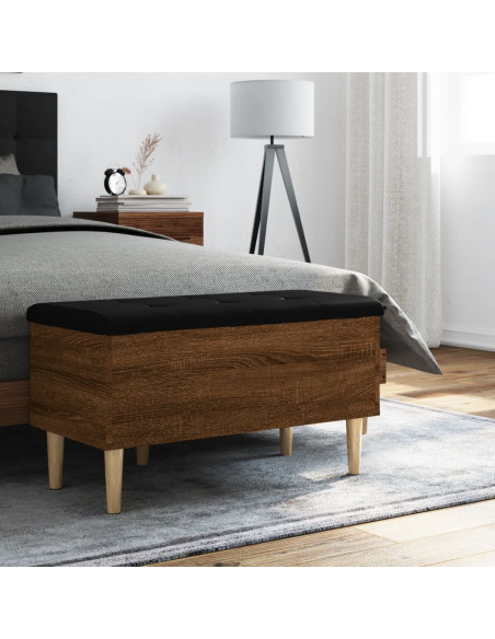 Panca Portaoggetti Rovere Marrone 82x42x46 cm Legno Multistrato