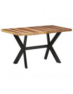 Tavolo da Pranzo 140x70x75 cm Legno Massello con Finitura Miele 2
