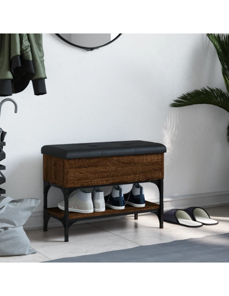 Panca Porta Scarpe Rovere Marrone 62x32x45cm Legno Multistrato