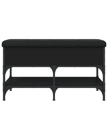 Panca Porta Scarpe Nera 82x42x45 cm in Legno Multistrato