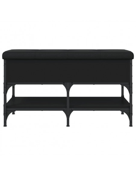 Panca Porta Scarpe Nera 82x42x45 cm in Legno Multistrato