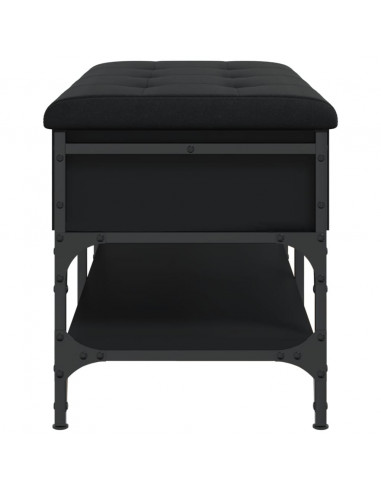 Panca Porta Scarpe Nera 82x42x45 cm in Legno Multistrato