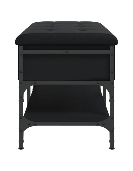 Panca Porta Scarpe Nera 82x42x45 cm in Legno Multistrato