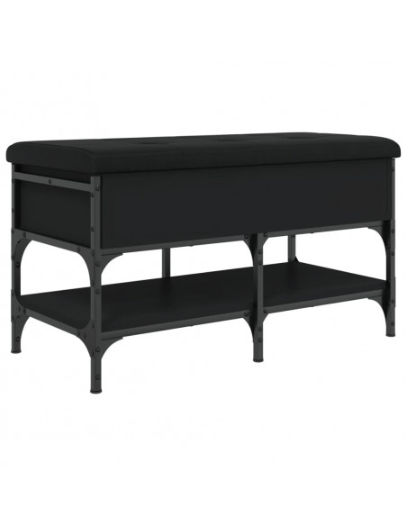 Panca Porta Scarpe Nera 82x42x45 cm in Legno Multistrato