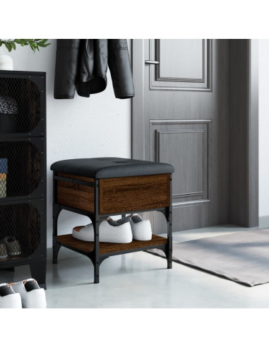 Panca Porta Scarpe Rovere Marrone 42x42x45 cm Legno Multistrato