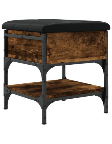 Panca Porta Scarpe Rovere Fumo 42x42x45 cm in Legno Multistrato