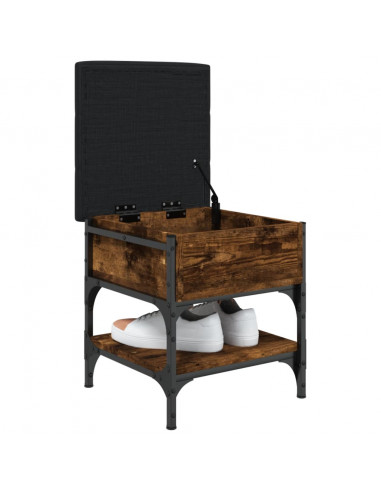 Panca Porta Scarpe Rovere Fumo 42x42x45 cm in Legno Multistrato