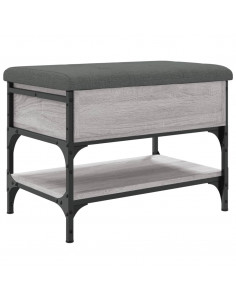 Panca Porta Scarpe Grigio Sonoma 62x42x45 cm Legno Multistrato 2
