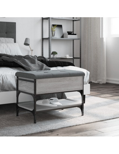 Panca Porta Scarpe Grigio Sonoma 62x42x45 cm Legno Multistrato