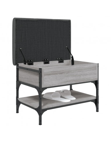 Panca Porta Scarpe Grigio Sonoma 62x42x45 cm Legno Multistrato