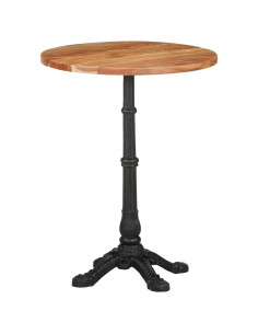 Tavolino da Bistrot Ø60x76 cm in Legno Massello di Acacia 2