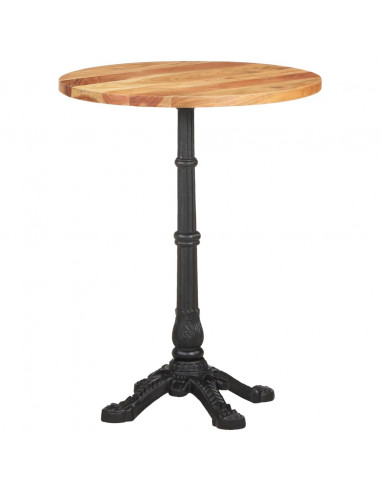 Tavolino da Bistrot Ø60x76 cm in Legno Massello di Acacia