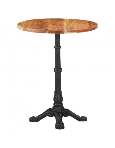 Tavolino da Bistrot Ø60x76 cm in Legno Massello di Acacia