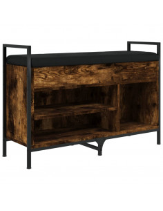 Panca Porta Scarpe Rovere Fumo 85,5x32x57,5 cm 2