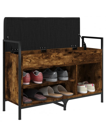 Panca Porta Scarpe Rovere Fumo 85,5x32x57,5 cm