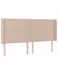 Testiera ad Orecchio Cappuccino 183x16x118/128 cm in Similpelle 2