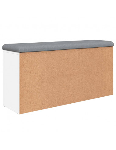 Panca Porta Scarpe Bianca 102x32x50 cm in Legno Multistrato