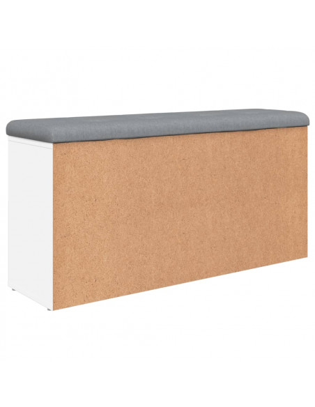 Panca Porta Scarpe Bianca 102x32x50 cm in Legno Multistrato