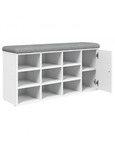 Panca Porta Scarpe Bianca 102x32x50 cm in Legno Multistrato