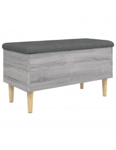Panca Portaoggetti Grigio Sonoma 82x42x46 cm Legno Multistrato 2