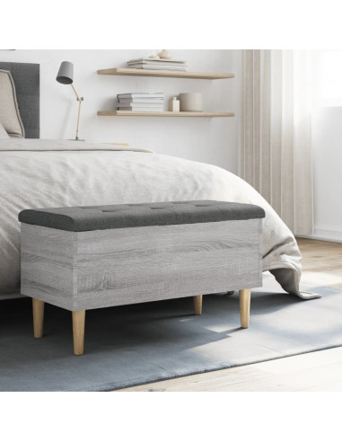 Panca Portaoggetti Grigio Sonoma 82x42x46 cm Legno Multistrato