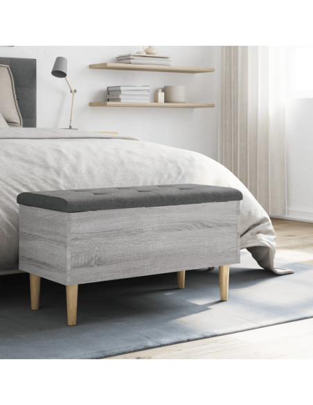 Panca Portaoggetti Grigio Sonoma 82x42x46 cm Legno Multistrato