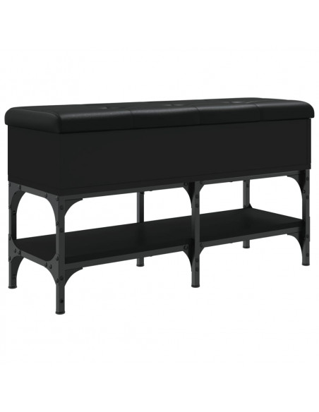 Panca Portaoggetti Nera 82x32x45 cm in Legno Multistrato