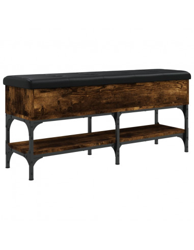 Panca Porta Scarpe Rovere Fumo 102x32x45cm in Legno Multistrato