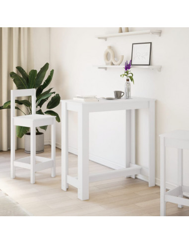 Tavolo da Bar Bianco 102x50x103,5 cm in Legno Multistrato