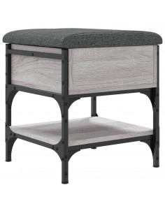 Panca Porta Scarpe Grigio Sonoma 42x42x45 cm Legno Multistrato 2