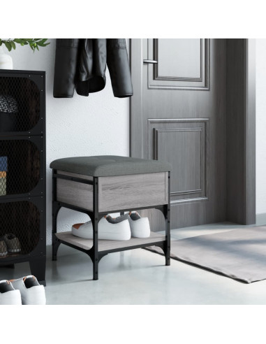 Panca Porta Scarpe Grigio Sonoma 42x42x45 cm Legno Multistrato