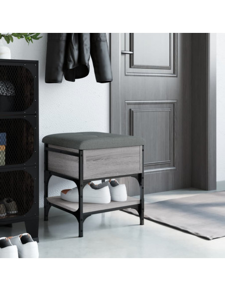 Panca Porta Scarpe Grigio Sonoma 42x42x45 cm Legno Multistrato