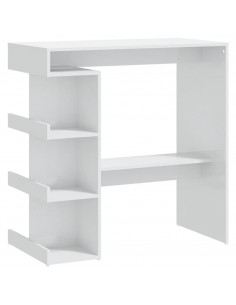 Tavolo da Bar con Ripiani Bianco Lucido 100x50x101,5 cm 2