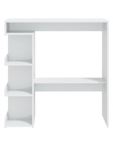 Tavolo da Bar con Ripiani Bianco Lucido 100x50x101,5 cm