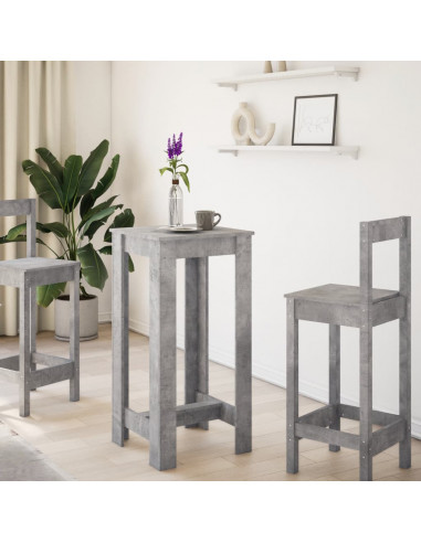 Tavolo da Bar Grigio Cemento 51x50x103,5cm in Legno Multistrato