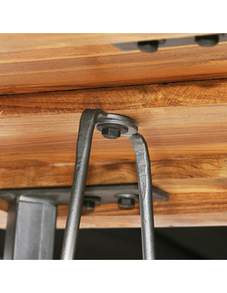 Tavolo da Bar in Teak Massello di Recupero 60x60x107 cm