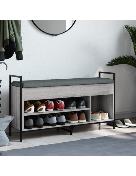 Panca Porta Scarpe Grigio Sonoma 105,5x32x57,5 cm