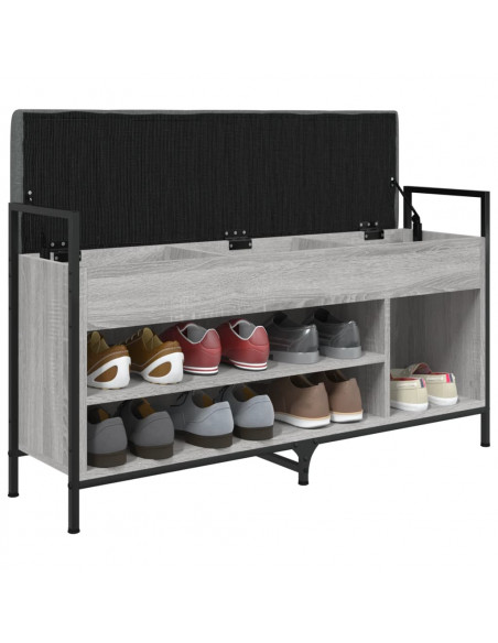 Panca Porta Scarpe Grigio Sonoma 105,5x32x57,5 cm