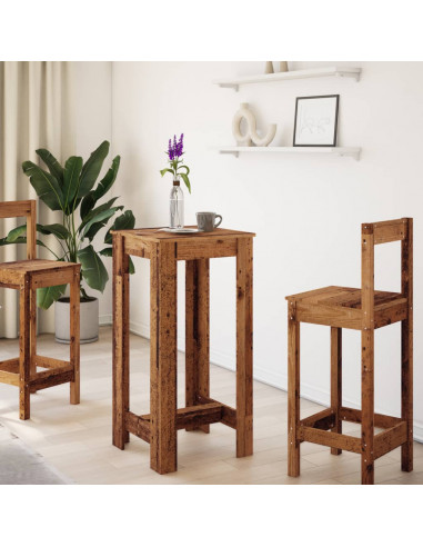 Tavolo da Bar Legno Antico 51x50x103,5 cm in Legno Multistrato