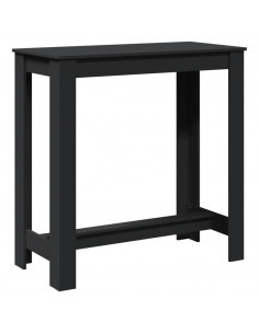 Tavolo da Bar Nero 102x50x103,5 cm in Legno Multistrato 2