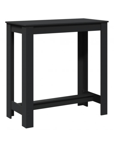 Tavolo da Bar Nero 102x50x103,5 cm in Legno Multistrato