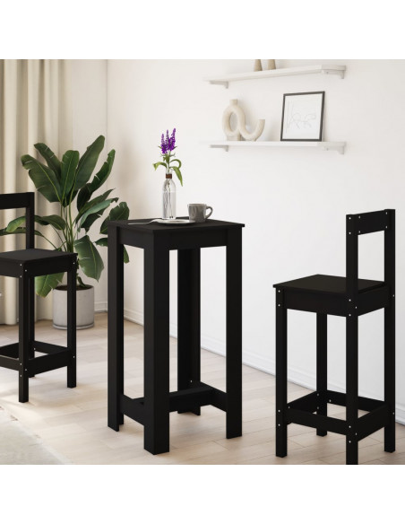 Tavolo da Bar Nero 51x50x103,5 cm in Legno Multistrato