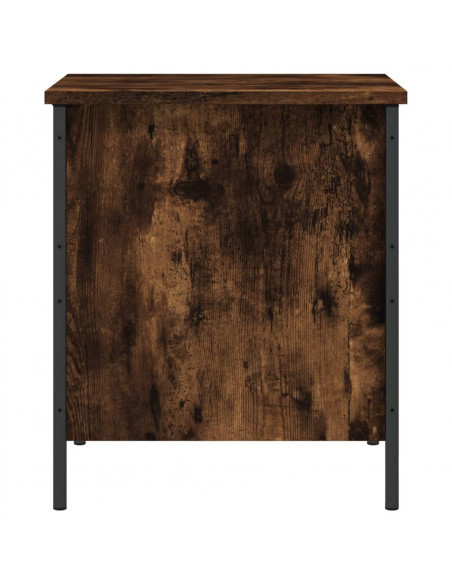 Panca Portaoggetti Rovere Fumo 40x42,5x50 cm Legno Multistrato