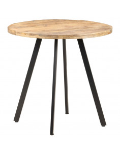 Tavolo da Pranzo 80 cm in Legno di Mango Grezzo 2